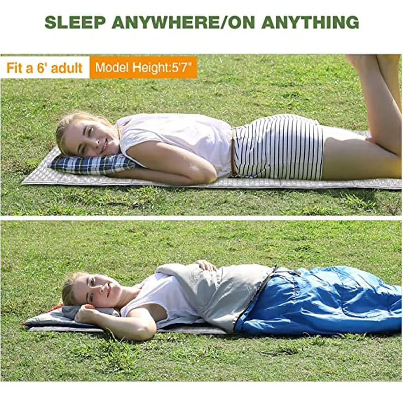 Foam Camping Mattress Sleeping Pad Ultralight Inflatable Sleeping Mat with Built in Foot Pump Durable Compact Camping