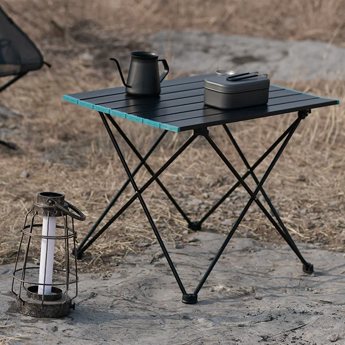 Outdoor camping folding table aluminum alloy portable ultra light camping BBQ table egg roll table