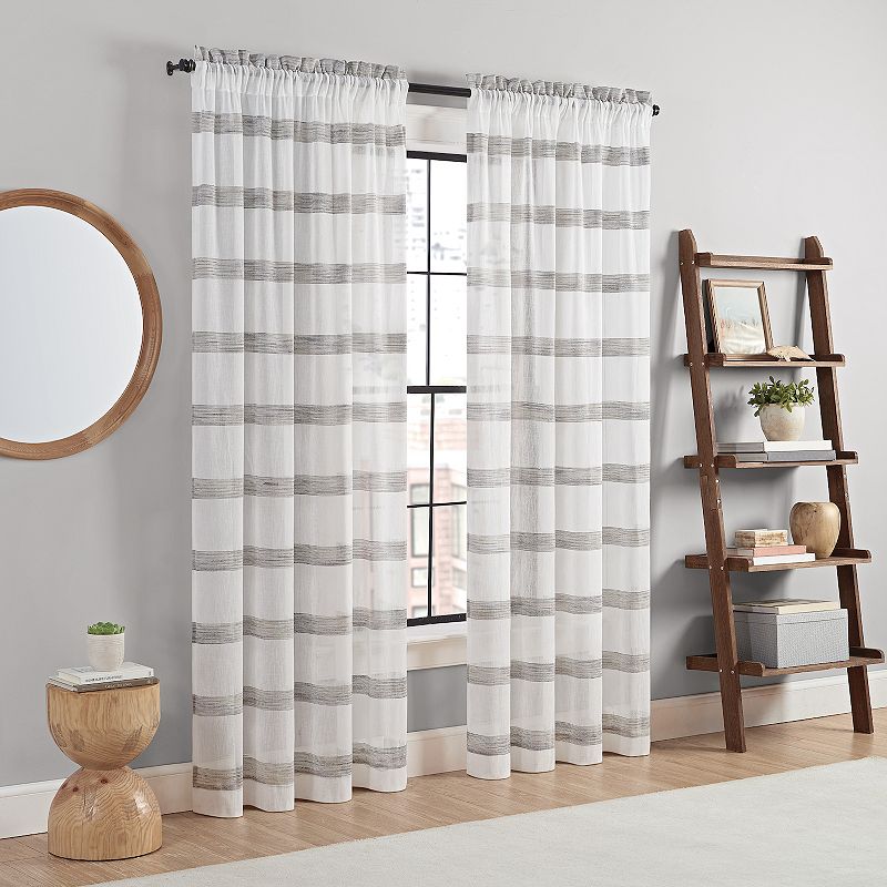 Vue Elements 1-panel Kyoto Semi-Sheer Window Curtain