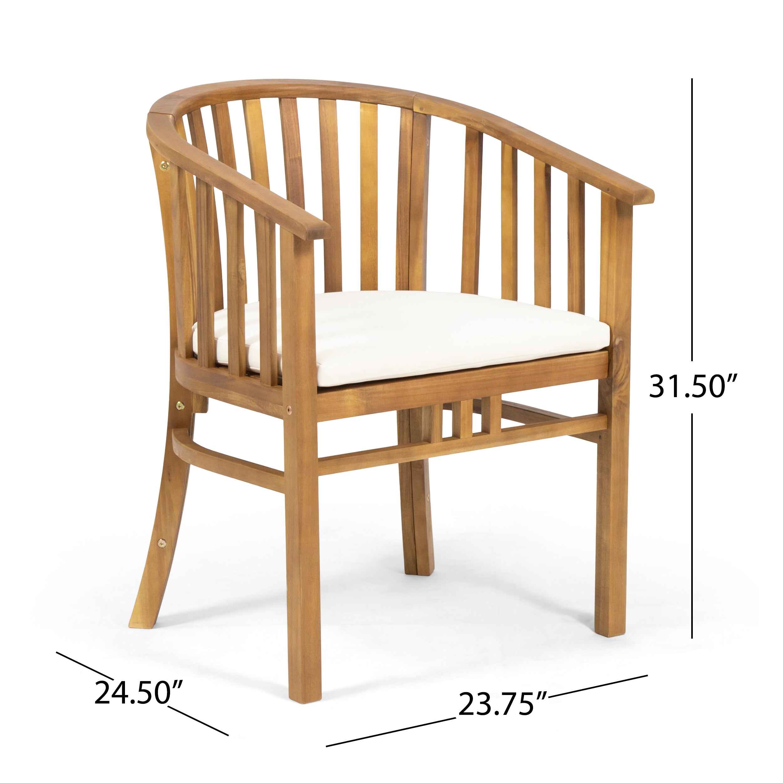 Rosin Outdoor 6 Seater Acacia Wood Dining Set