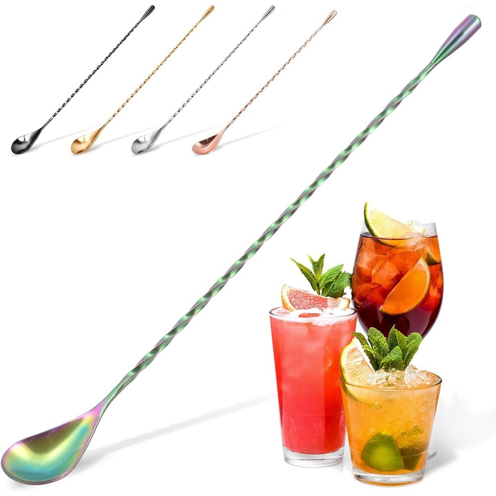 Zulay Kitchen Premium 12 Inch Stainless Steel Cocktail Spoon