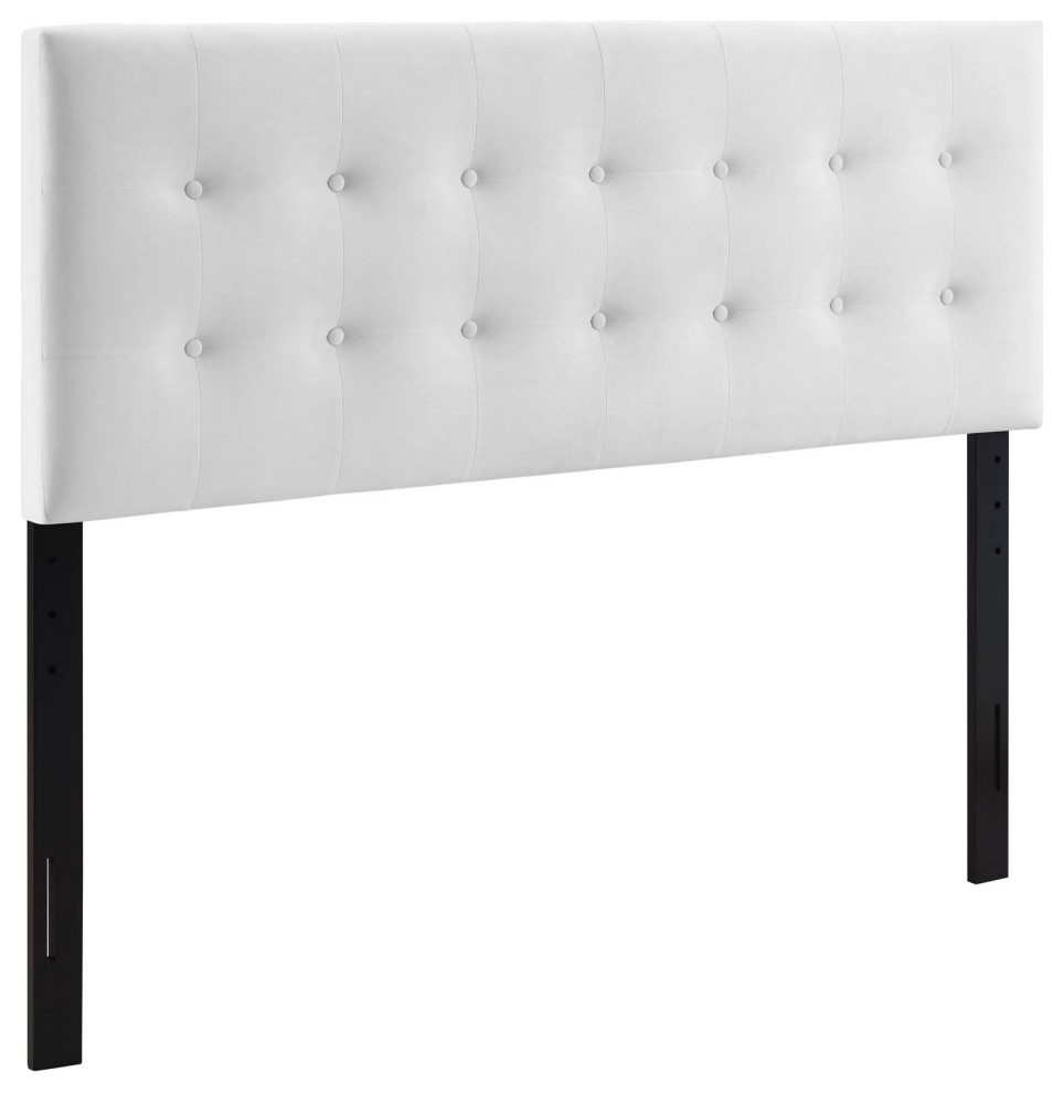 Emily Queen Biscuit Tufted Performance Velvet Headboard   Transitional   Headboards   by Uber Bazaar  Houzz