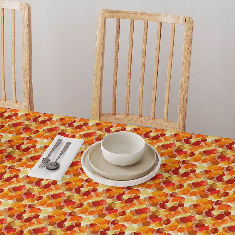 Square Tablecloth， 100% Polyester， 70x70， Autumn Abstract Leaves