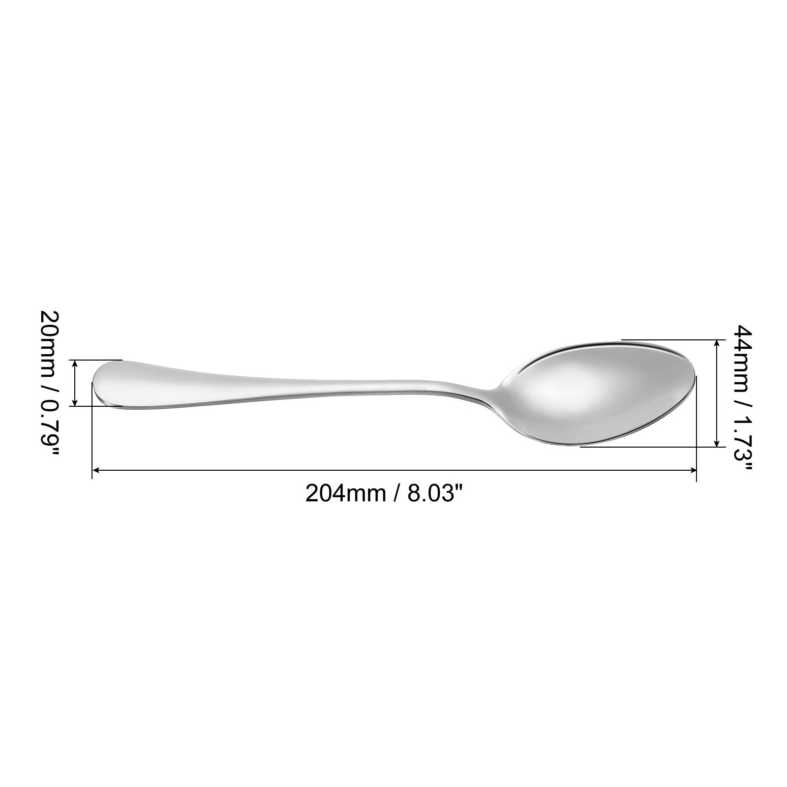 Uxcell Metal Spoons 8 410 Stainless Steel Spoon for Home Kitchen Restaurant 6 Pack