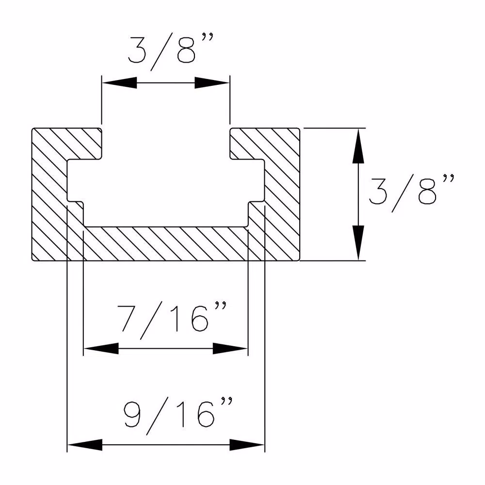 POWERTEC 48 in. Double-Cut Profile Universal T-Track with Predrilled Mounting Holes (2-Pack) and#8211; XDC Depot