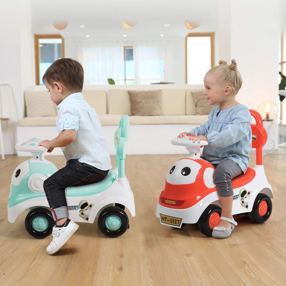 Costzon 3 in 1 Push and Ride Racer for Kids, Sliding Car, Walker & Ride On Toy