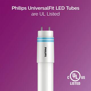 Philips 32W T840W T12 Equivalent 4 ft. Type A Linear Universal Fit Daylight LED Tube Light Bulb (6500K) (2-Pack) 539171