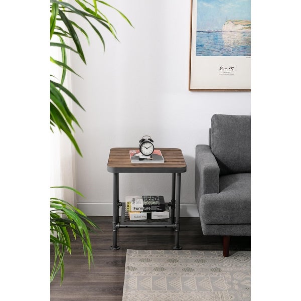 Boraam Newport Grey and Natural End Table