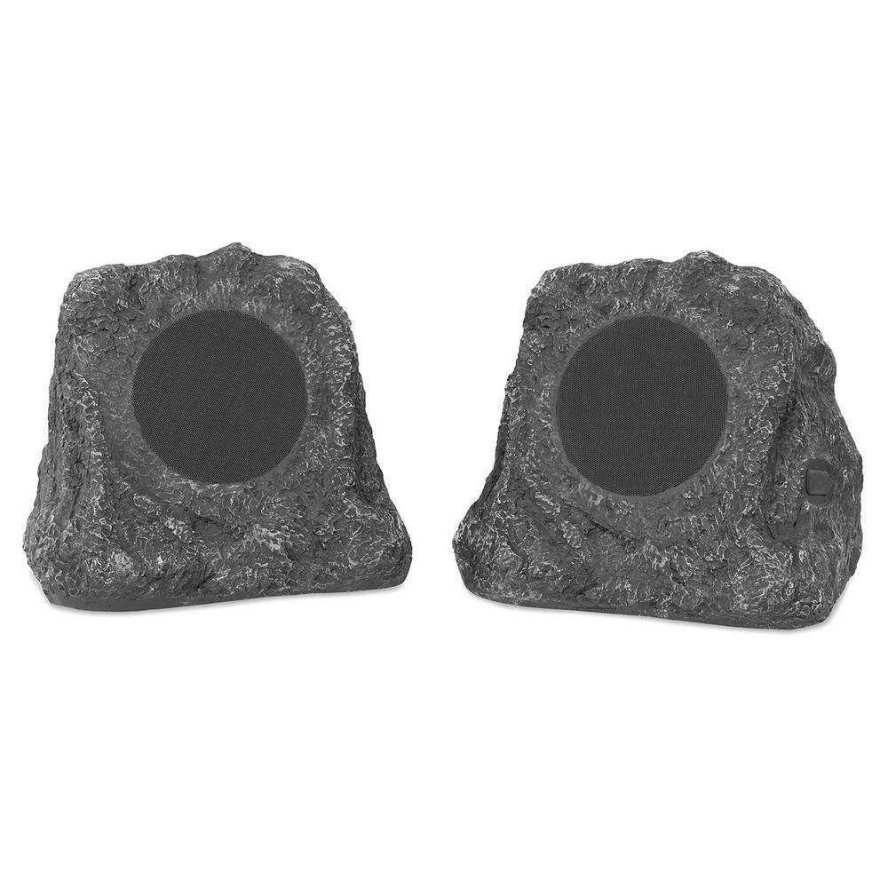 Innovative Technology Pair of Wireless Waterproof Rechargeable Bluetooth Outdoor Rock Speakers ITSBO-513P5