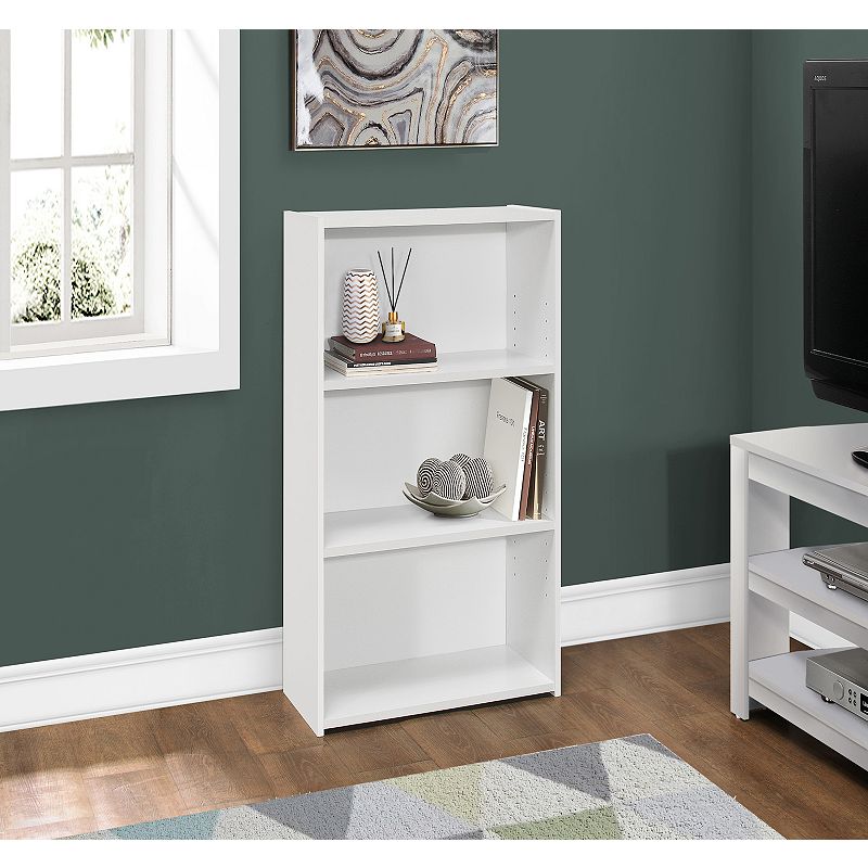 White Contemporary  Shelves Rectangular Bookcase