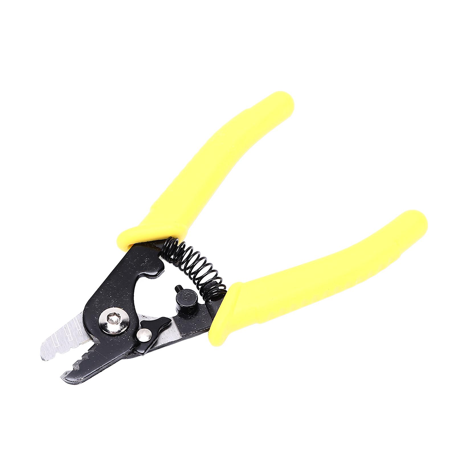 Wire Stripper Three Holes Accurate Quick Effort Saving Nonslip Ergonomic Handle Safety Lock Fiber Stripper