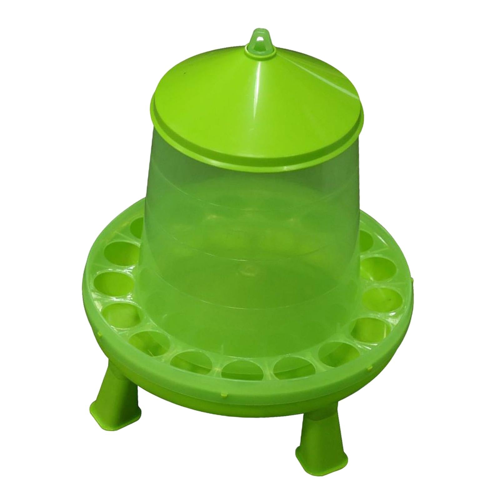 Green Chicken Feeder Chick Feeder feed Dispenser Feeding Tool with Feeding Holes 8kg