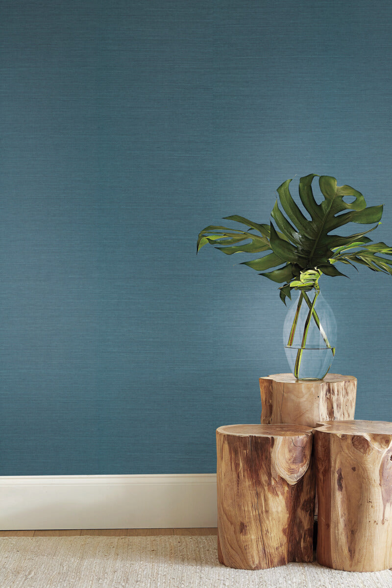 Makasa Sisal Wallpaper in Dark Teal from the Blooms Second Edition