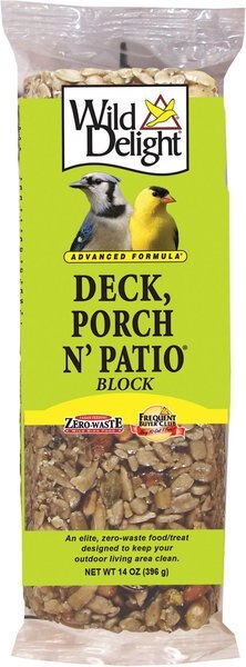 Wild Delight Deck， Porch N' Patio Block Wild Bird Food， 14-oz bag