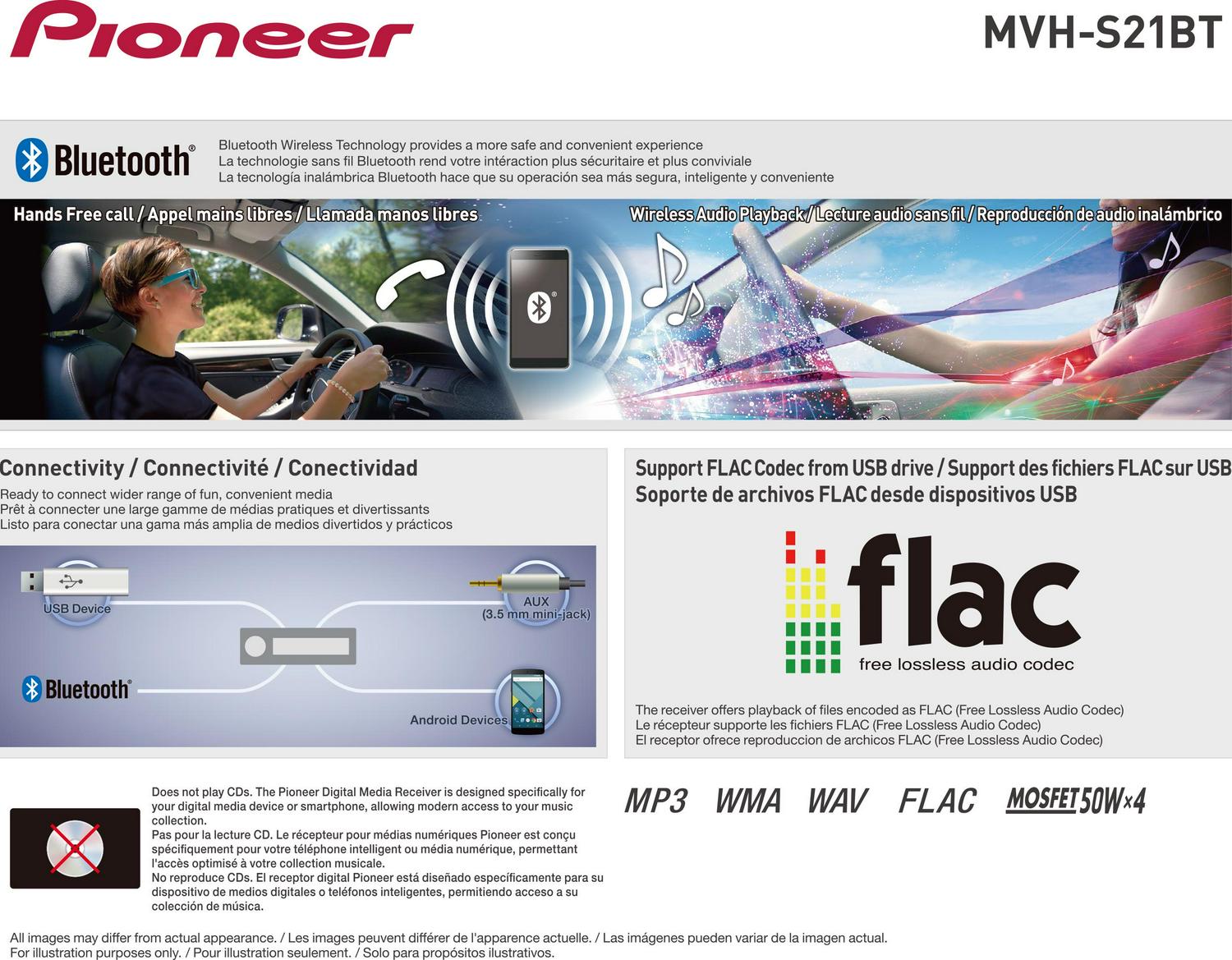 Pioneer MVHS21BT Digital Media Receiver Single DIN InDash  Crowdfused