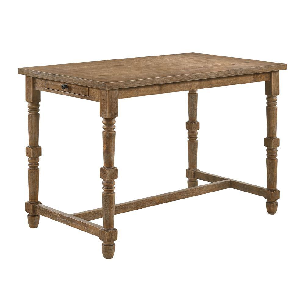 Acme Furniture Farsiris 55 in. Rectangle Weathered Oak Wood Top with Wood Frame (Seats 6) 77175