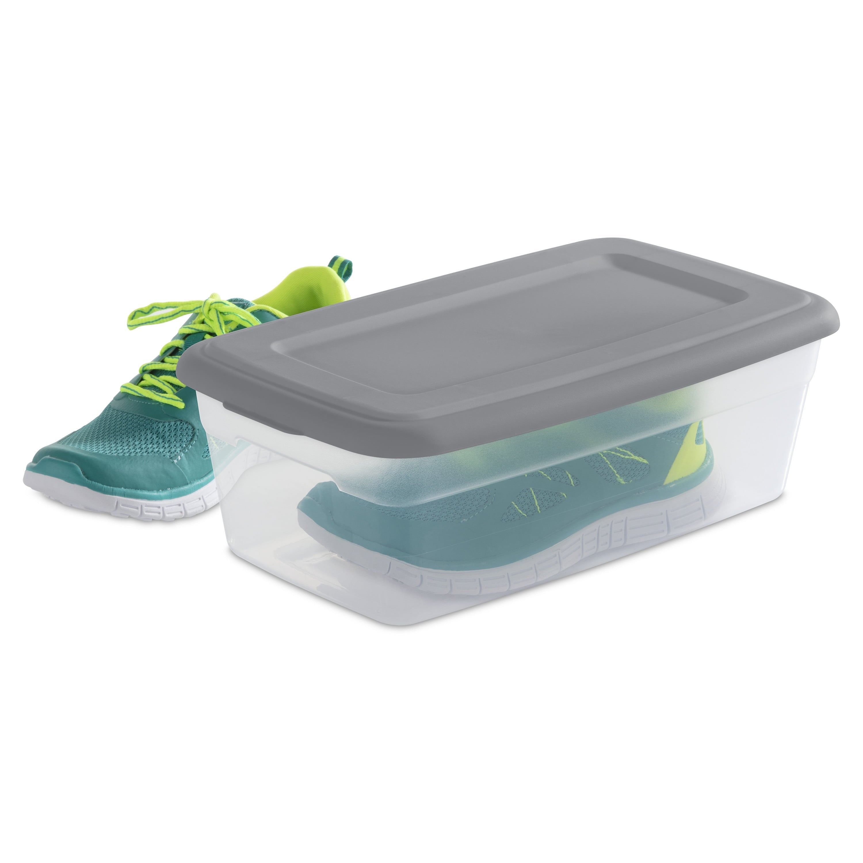 Sterilite 6 Qt. Storage Box Plastic, Titanium, Set of 40