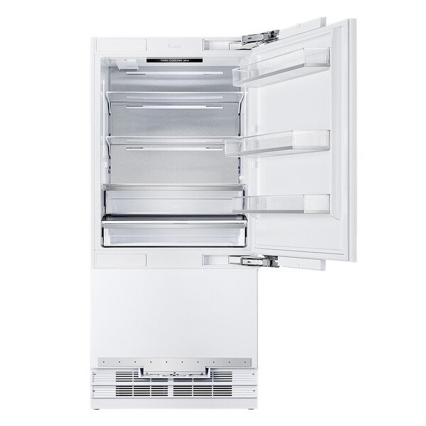 36 in. Width 19.6 cu. ft. Built-In Bottom Freezer Refrigerator in Custom Panel Ready， Counter Depth - 36