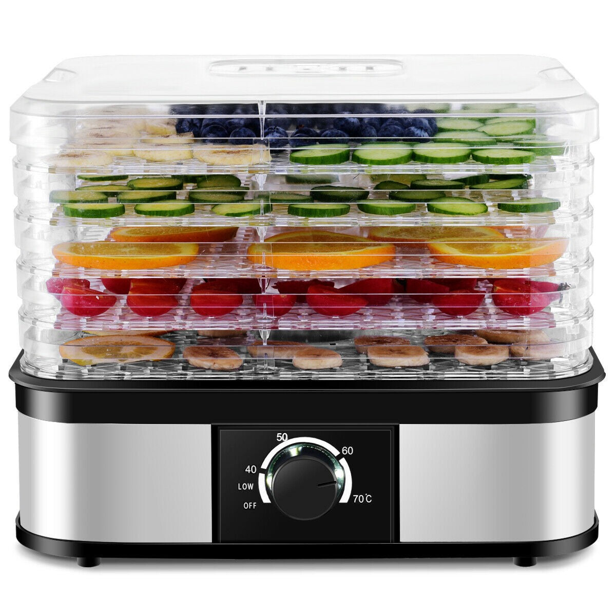 Food Dehydrator, Electric 5-Tire Fruit Vegetable Dryer