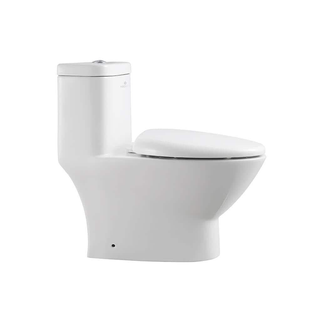 Fresca Serena 1piece 08  16 GPF Dual Flush Elongated Toilet in White