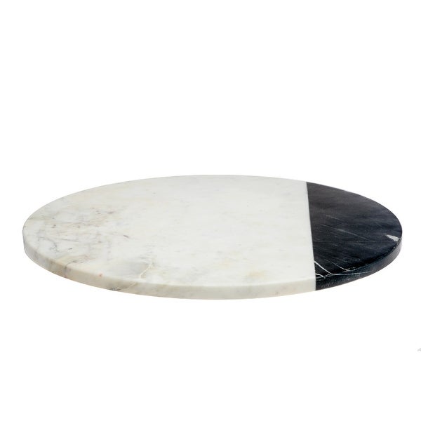 White And Black Marble Lazy Susan