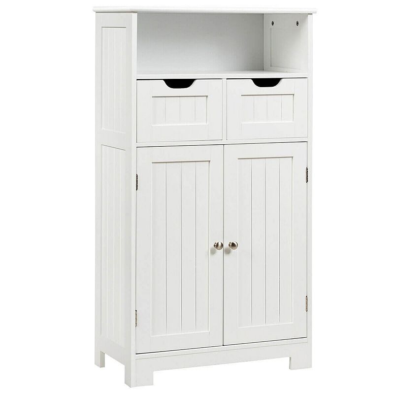 Bathroom Wooden Side Cabinet  with 2 Drawers and 2 Doors