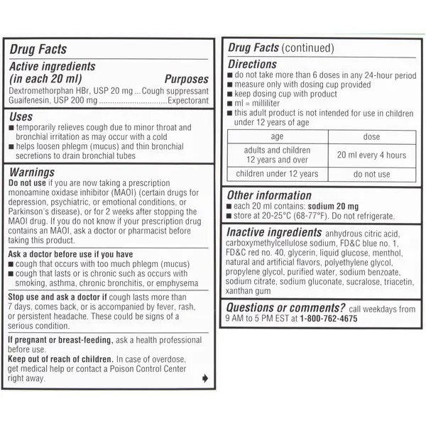 Robitussin Cough and Chest Congestion DM Syrup