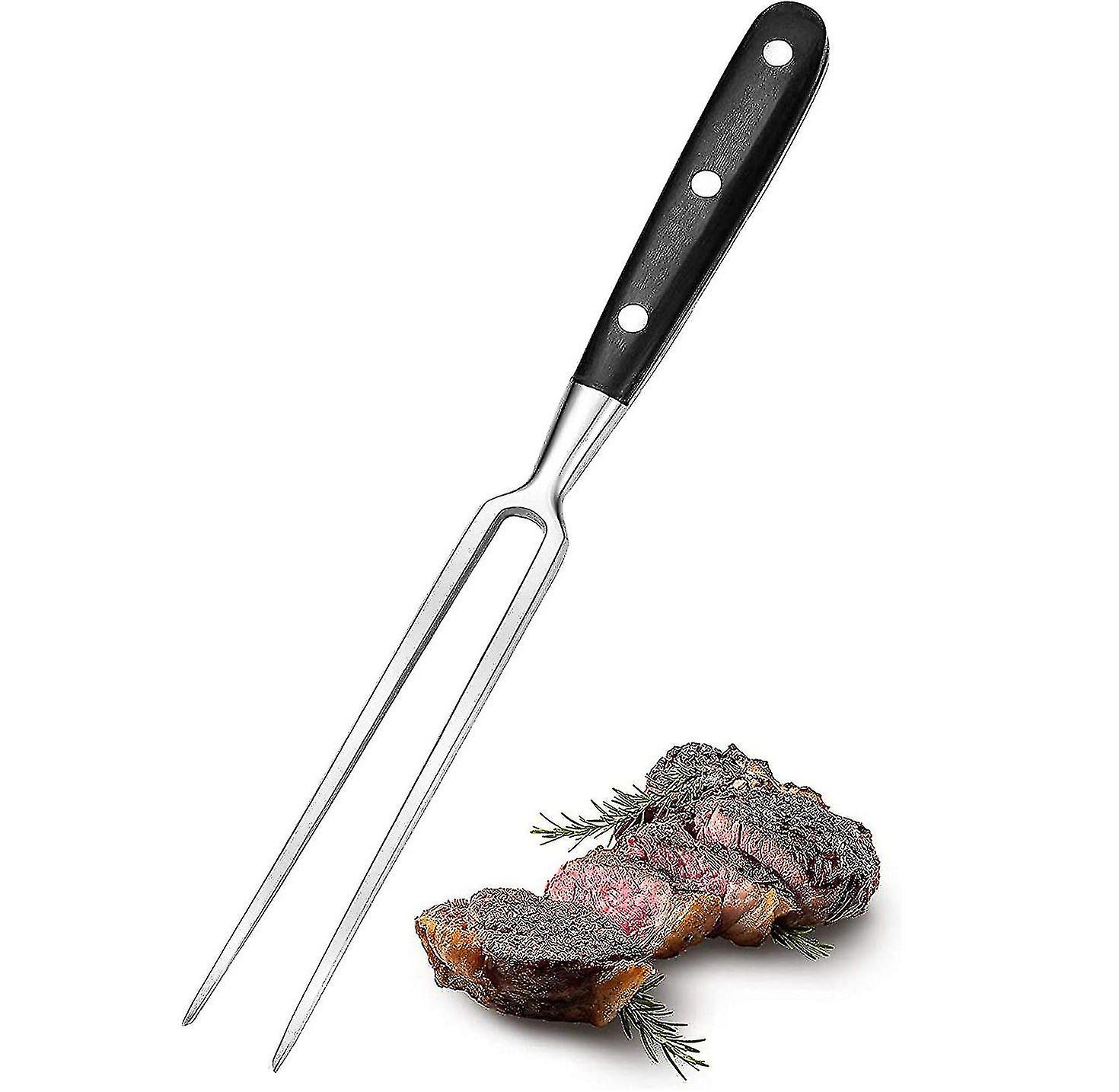 Xs Meat Fork， Large Meat Fork With Stainless Steel Wooden Handle， 15 Cm Blade Length， Grill Fork For