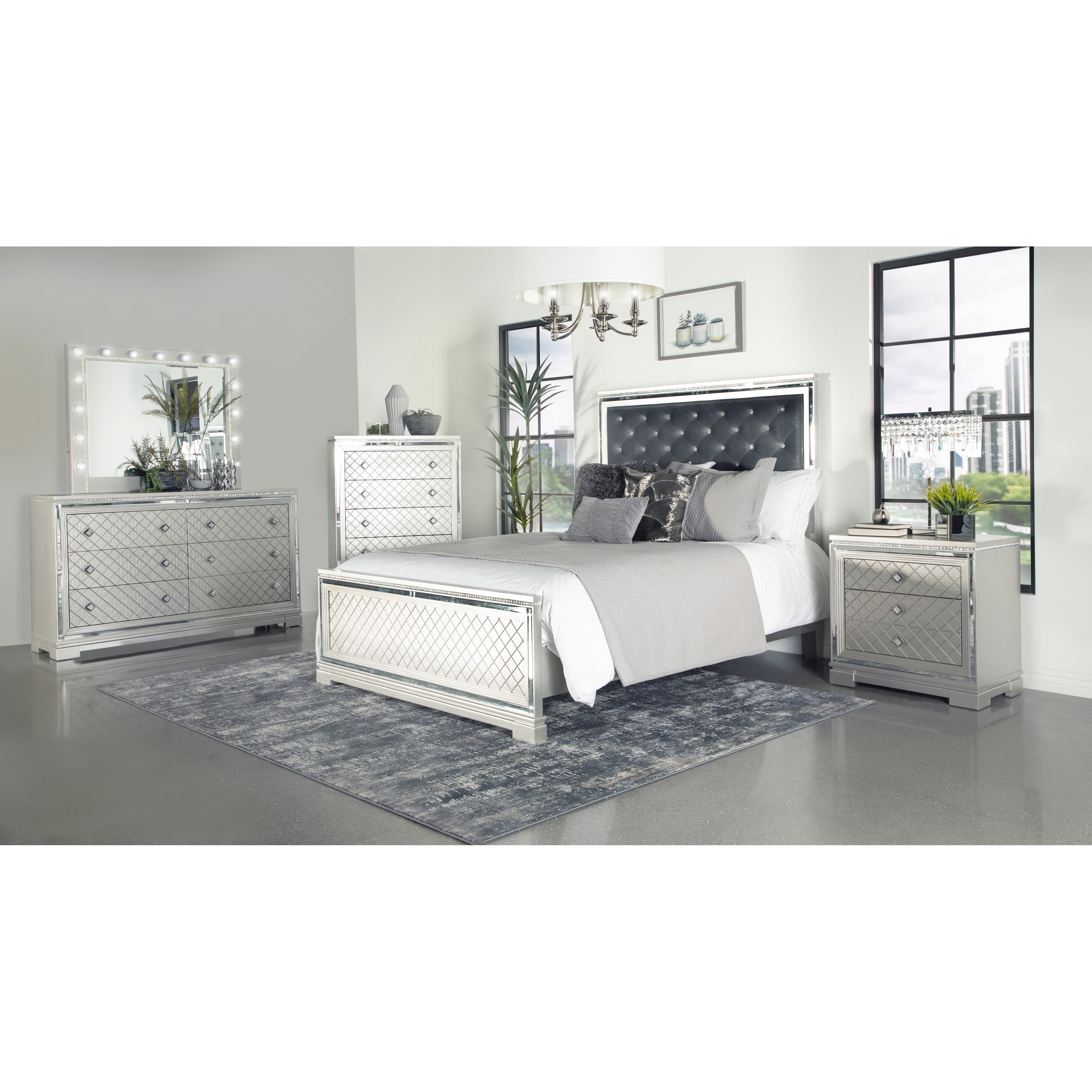 Isabelle 4-piece Bedroom Set with 2 Nightstands and Dresser - - 36074601