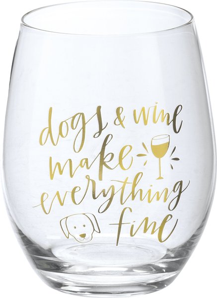 Primitives By Kathy Dogs Wine Glass， 15-oz