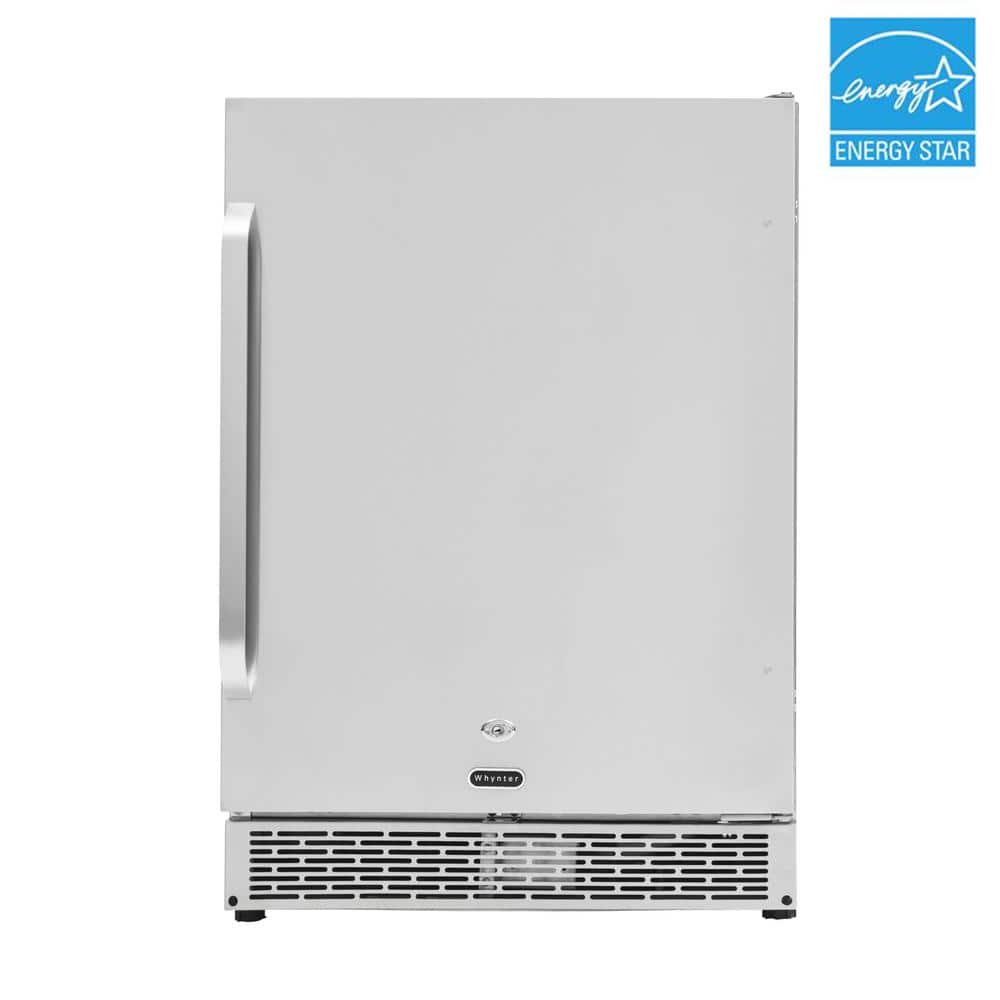 Whynter Built-in Outdoor 5.3 cu. ft. Beverage Refrigerator Full Stainless Steel Exterior with Lock and Caster Wheels BOR-53024-SSW