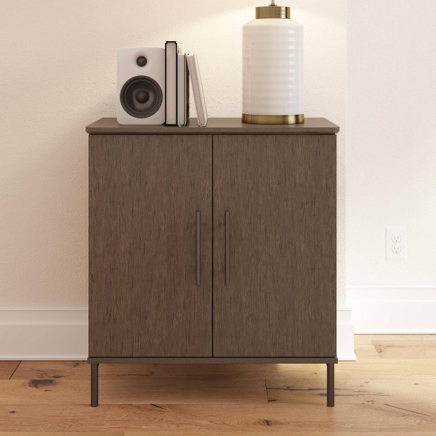 Vivinne Storage Cabinet Gray Oak Cosmoliving By Cosmopolitan