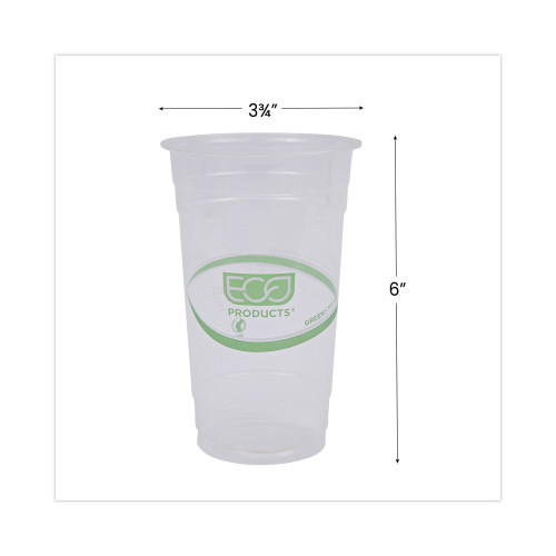 Eco-Products GreenStripe Renewable and Compostable PLA Cold Cups， 24 oz， 50/Pack， 20 Packs/Carton (EPCC24GS)