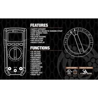 Southwire Auto-Ranging Digital Multi-Meter 600-Volt ACDC 65031240