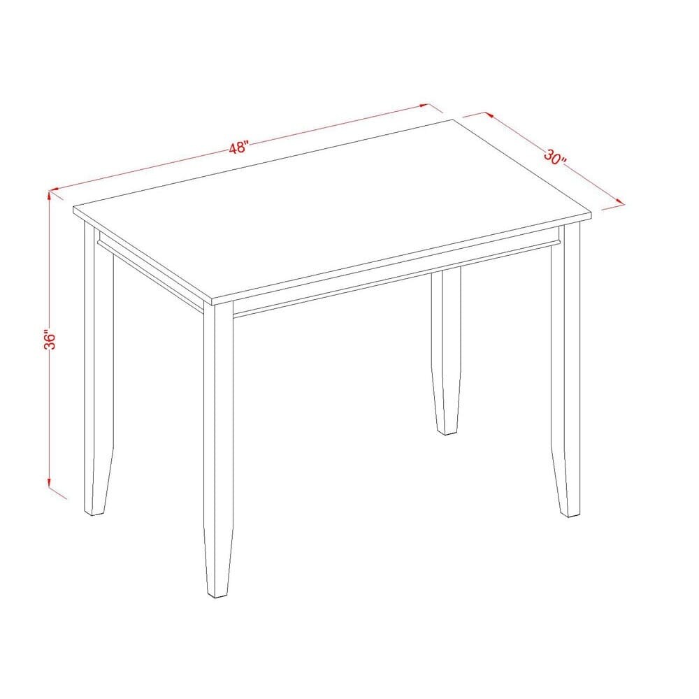 East West Furniture 3 Piece Counter Height Table Set  a Rectangle Dining Table and 2 Kitchen Chairs  Black (Seat Options)