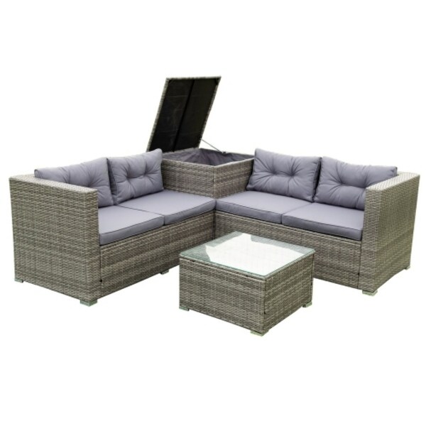 Clihome 4 Piece Outdoor Furniture Sofa Set with Cushion