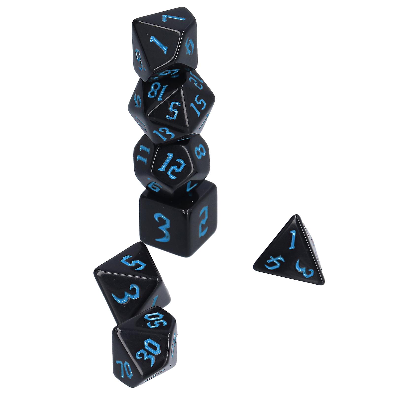 7pcs Polyhedral Dice Acrylic Dnd Polyhedral Game Dice Toys For Table Playing Gameblue