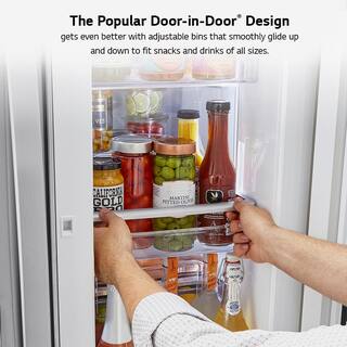 LG 23 cu. ft. French Door Smart Refrigerator w InstaView Dual and Craft Ice in PrintProof Stainless Steel Counter Depth LRFVC2406S