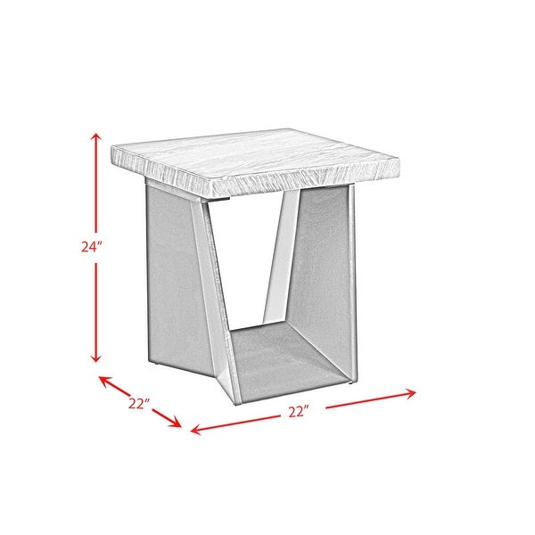 Picket House Furnishings Tobias End Table with White Marble Top