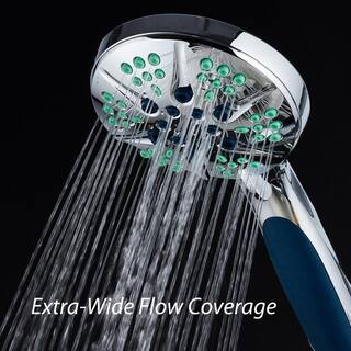 Hotel Spa Antimicrobial 6-Spray 4.3 in. High Pressure Single Wall Mount Handheld Adjustable Shower Head in Chrome 6732