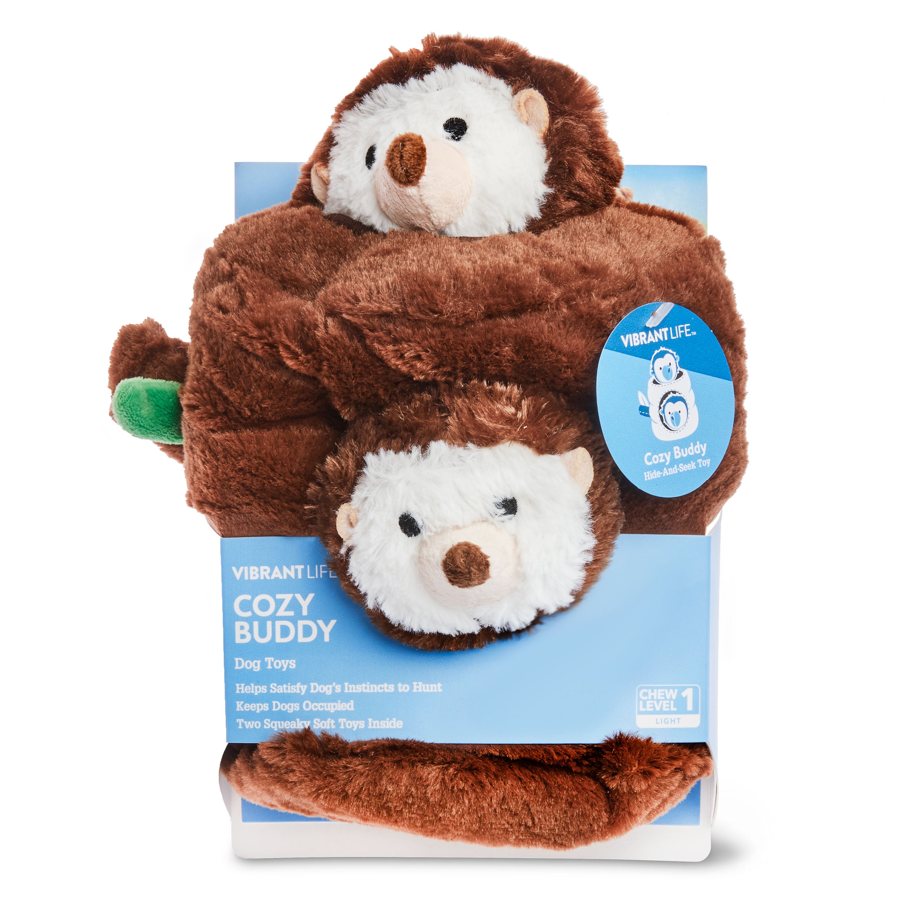 Vibrant Life Cozy Buddy Hide-and-Seek Plush Dog Toy， Hedgehogs