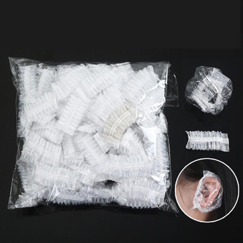 100pcs Disposable Ear Cover Waterproof Ear Protector For Hair Dyeing Bath Shower Earmuffs Caps Hairdressers Barber Accessories