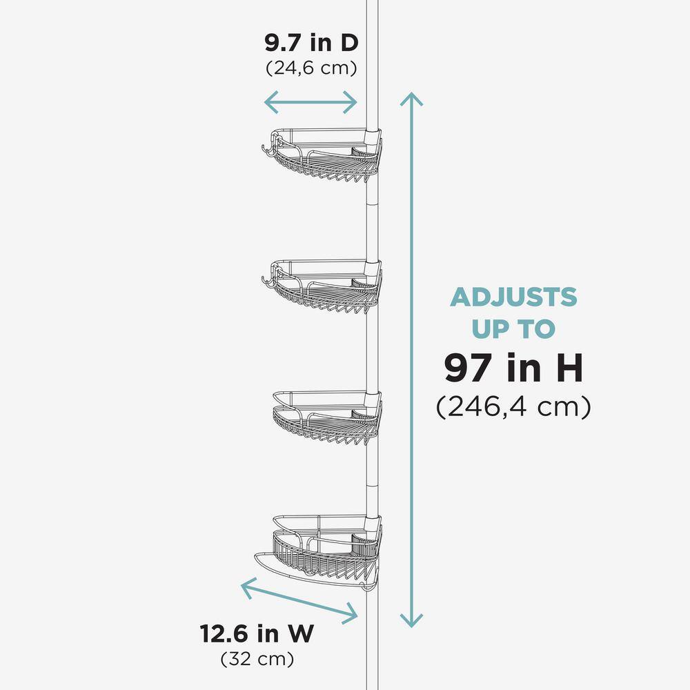 Zenna Home Tension Pole Shower Caddy in Chrome E2161PC