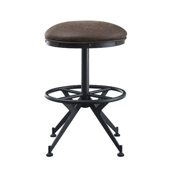 Set of 2 Counter Height Stool in Salvaged Brown and Black