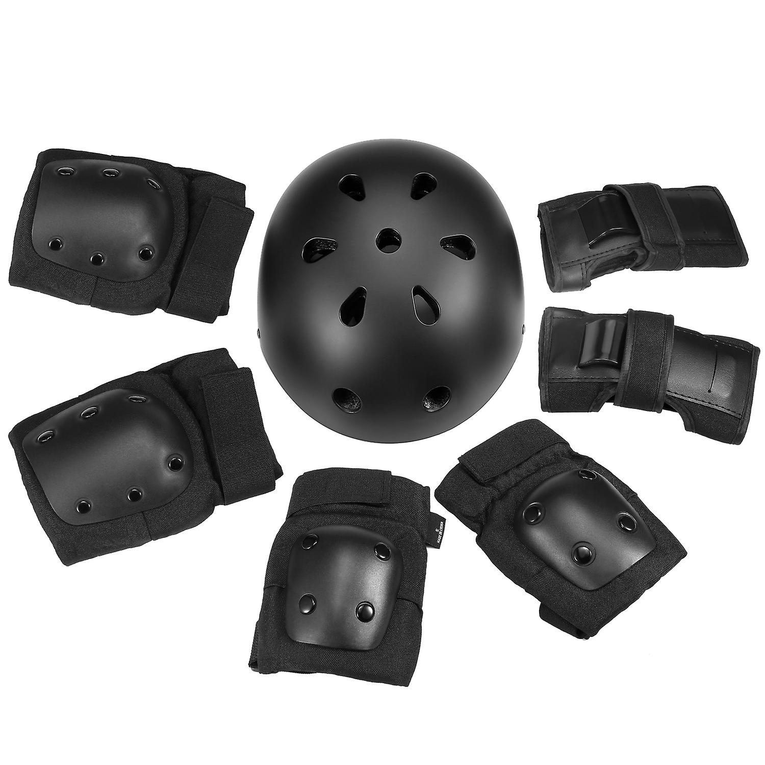 7 In 1 Kids/adults Bike Helmet And Pads Set Helmet Knee Pads Elbow Pads Wrist Pads Sport Protective Gear Set For Cycling Skateboard Roller Skating War