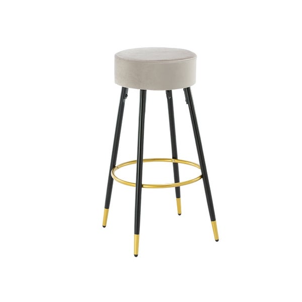 30.11 in. Metal Frame Bar Stool with Velvet Seat