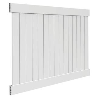 Veranda Acadia 6 ft. x 8 ft. White Vinyl Privacy Fence Panel Kit 73013794