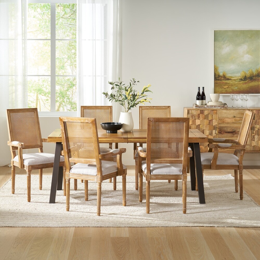 Chatau Fabric and Wood 7 Piece Dining Set by Christopher Knight Home