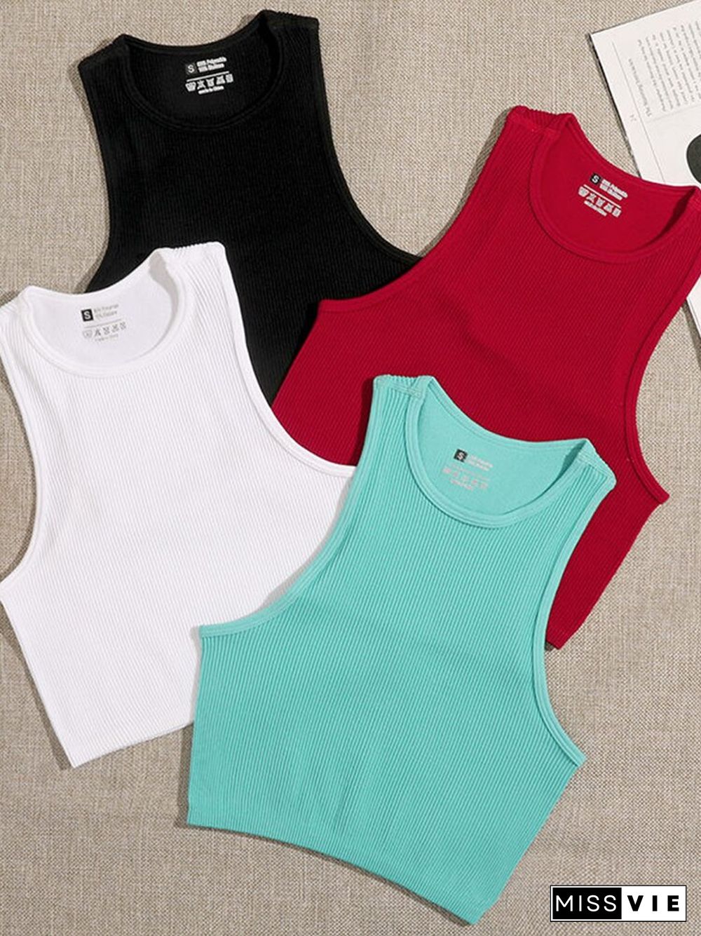 14 Colors Crop Top Women Solid Basic Versatile Vest Seamless Summer Elastic Rib-Knit Sleeveless Casual Corset Indoor Tank Tops