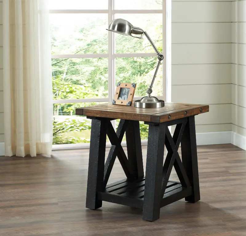 Bolton Black and Natural End Table